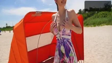 Magnificent Angelina Diamanti massage at the beach